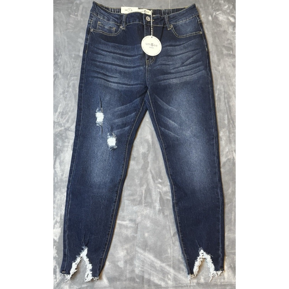 Umgee Jeans Womens 7 Skinny Distressed‎ Ankle Dark Wash 4083 NWT